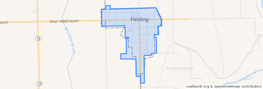 Mapa de ubicacion de Fielding.