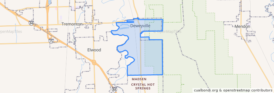 Mapa de ubicacion de Deweyville.