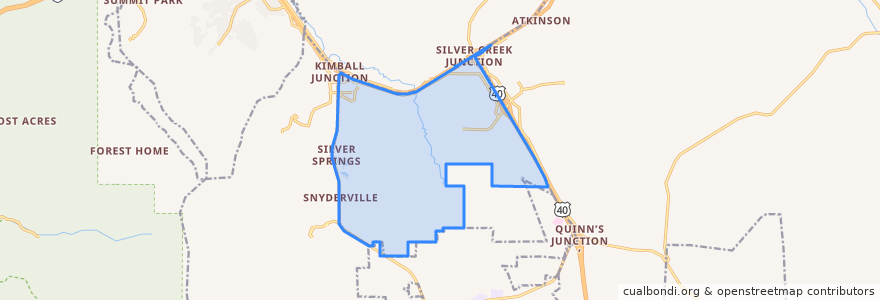 Mapa de ubicacion de South Snyderville Basin.