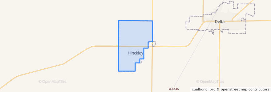Mapa de ubicacion de Hinckley.