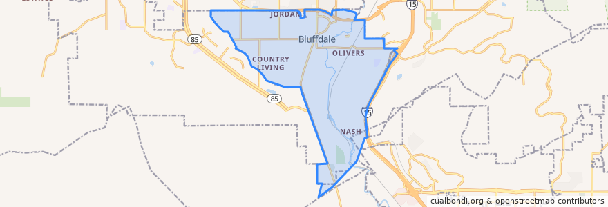 Mapa de ubicacion de Bluffdale.
