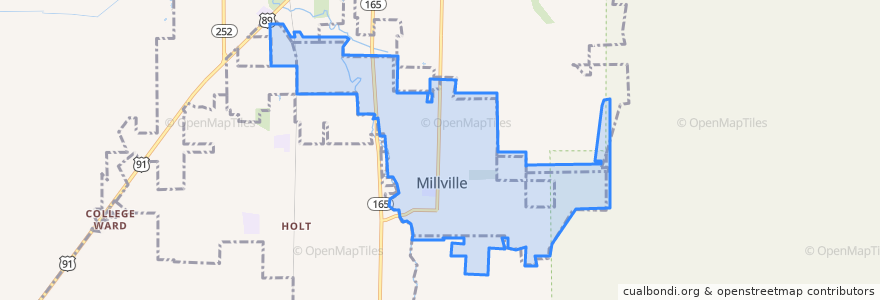 Mapa de ubicacion de Millville.