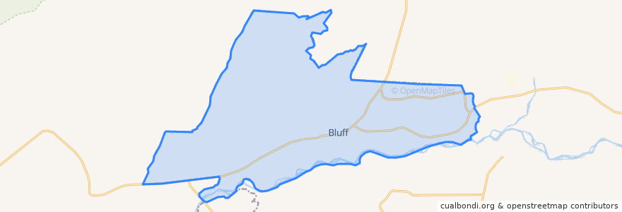 Mapa de ubicacion de Bluff.