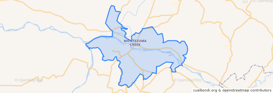Mapa de ubicacion de Montezuma Creek.