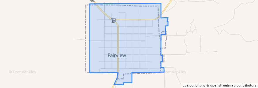 Mapa de ubicacion de Fairview.