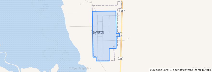 Mapa de ubicacion de Fayette.