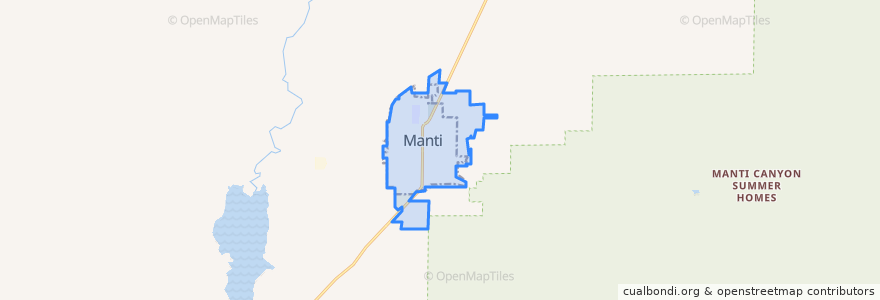 Mapa de ubicacion de Manti.