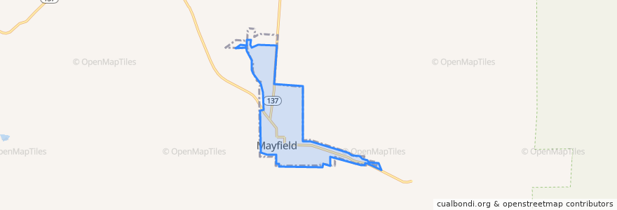 Mapa de ubicacion de Mayfield.