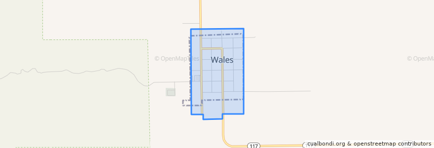 Mapa de ubicacion de Wales.