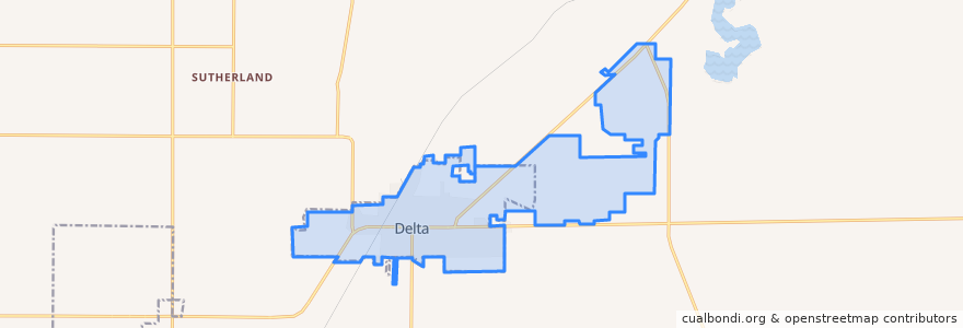 Mapa de ubicacion de Delta.