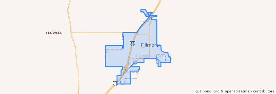 Mapa de ubicacion de Fillmore.