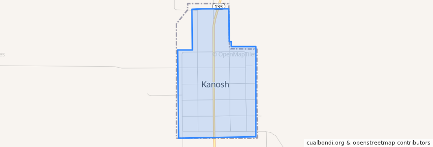 Mapa de ubicacion de Kanosh.