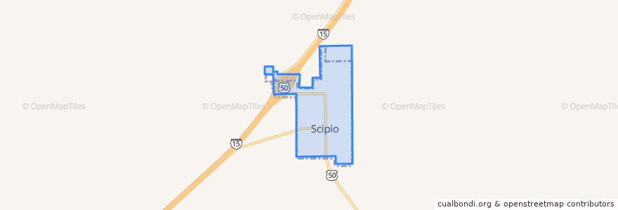 Mapa de ubicacion de Scipio.