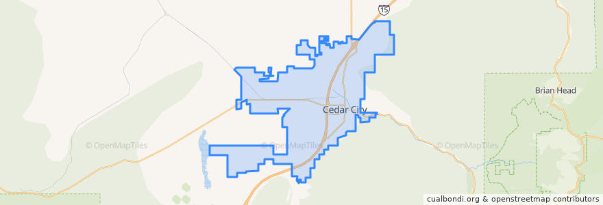 Mapa de ubicacion de Cedar City.