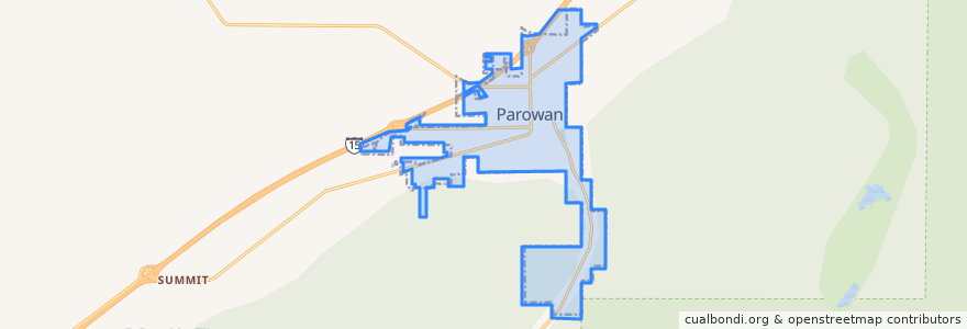 Mapa de ubicacion de Parowan.