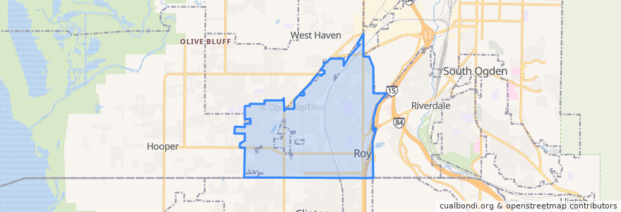 Mapa de ubicacion de Roy.