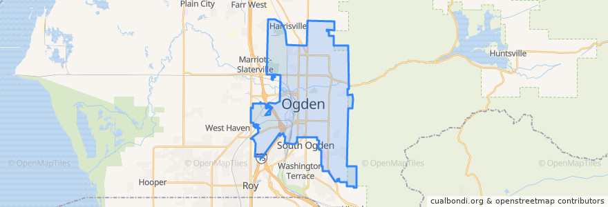 Mapa de ubicacion de Ogden.