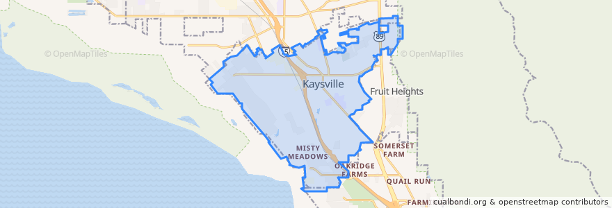 Mapa de ubicacion de Kaysville.