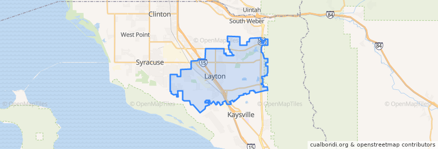 Mapa de ubicacion de Layton.
