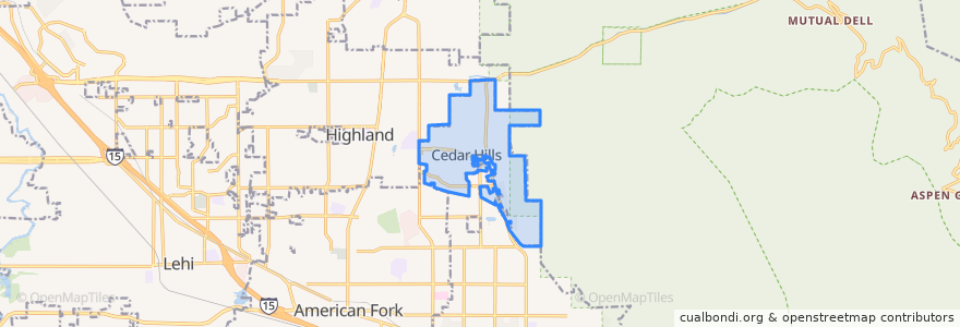 Mapa de ubicacion de Cedar Hills.