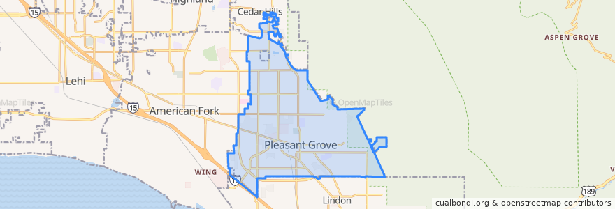 Mapa de ubicacion de Pleasant Grove.