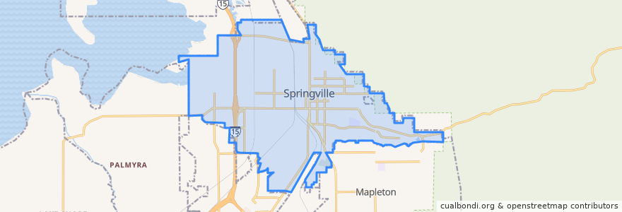 Mapa de ubicacion de Springville.