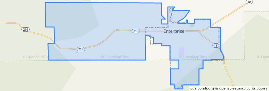 Mapa de ubicacion de Enterprise.