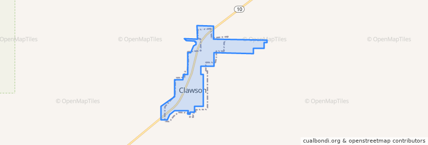Mapa de ubicacion de Clawson.