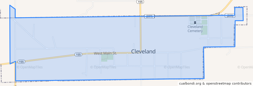 Mapa de ubicacion de Cleveland.