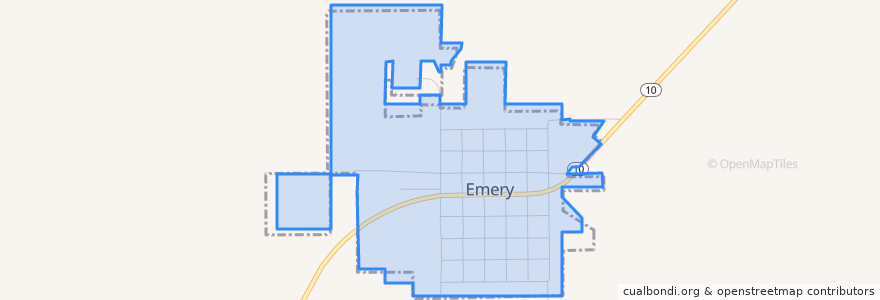 Mapa de ubicacion de Emery.