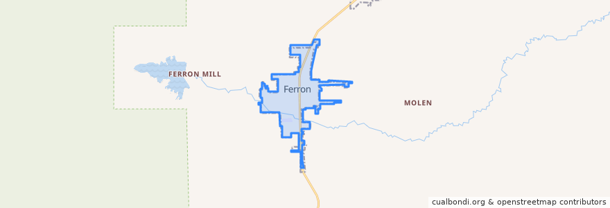 Mapa de ubicacion de Ferron.