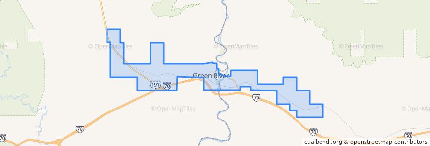 Mapa de ubicacion de Green River.