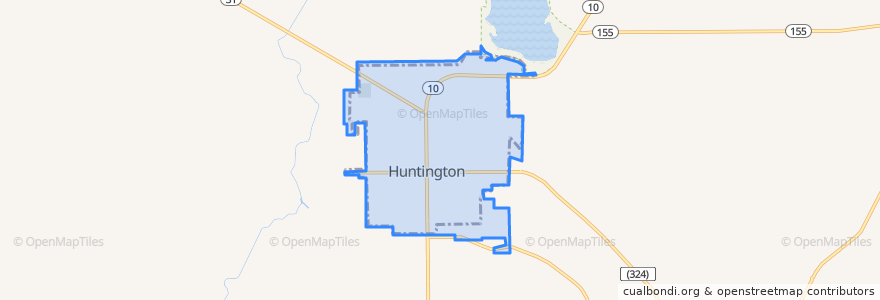 Mapa de ubicacion de Huntington.