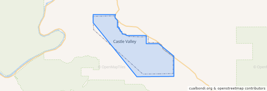 Mapa de ubicacion de Castle Valley.