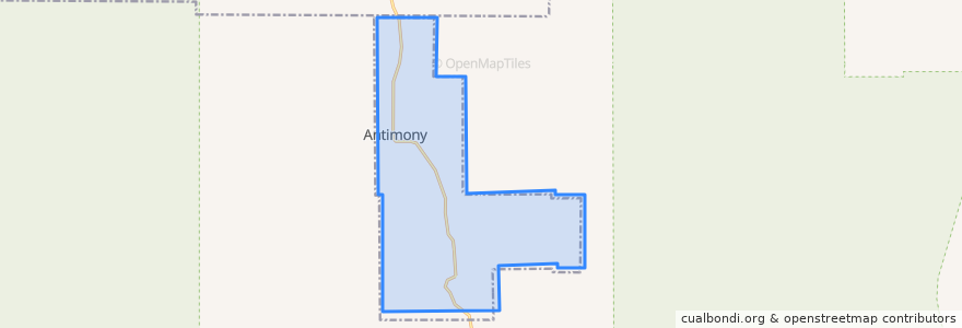 Mapa de ubicacion de Antimony.