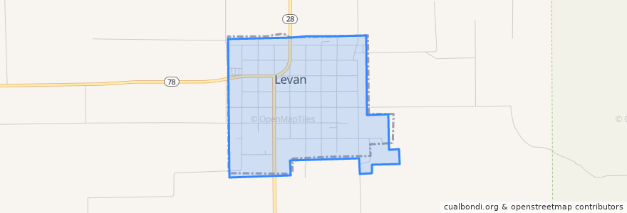 Mapa de ubicacion de Levan.