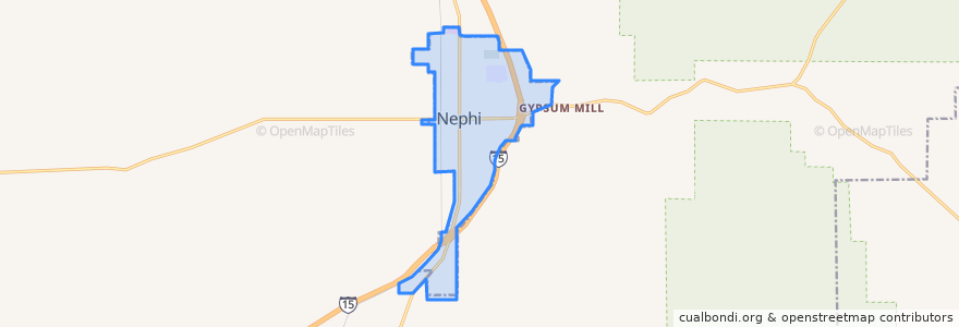 Mapa de ubicacion de Nephi.