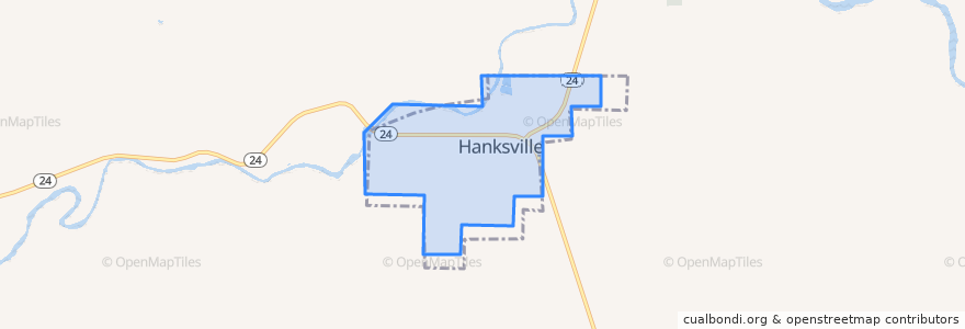 Mapa de ubicacion de Hanksville.