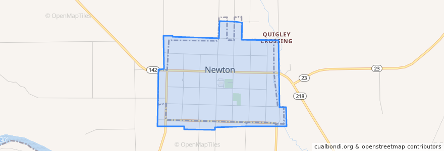 Mapa de ubicacion de Newton.