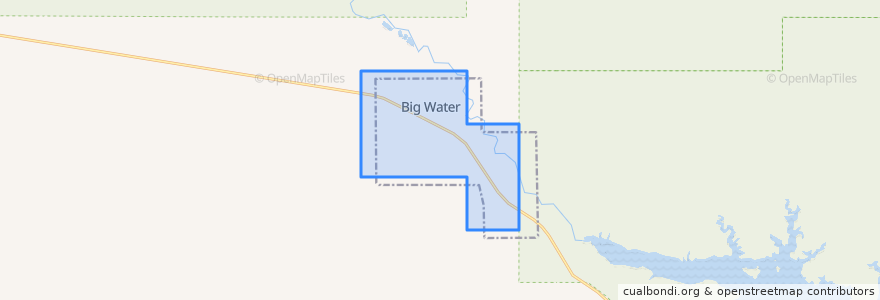 Mapa de ubicacion de Big Water.