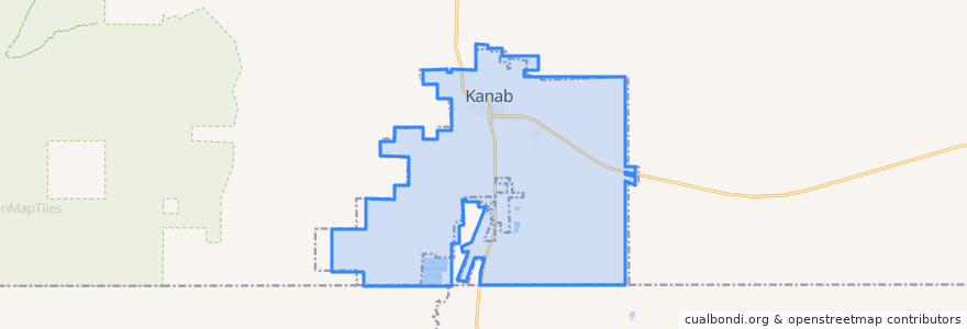 Mapa de ubicacion de Kanab.