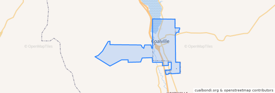 Mapa de ubicacion de Coalville.