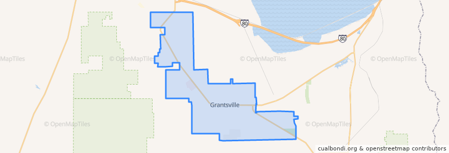 Mapa de ubicacion de Grantsville.