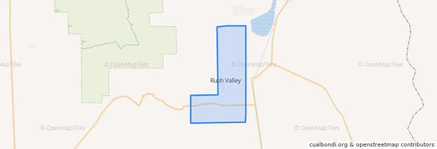 Mapa de ubicacion de Rush Valley.