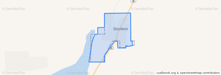 Mapa de ubicacion de Stockton.