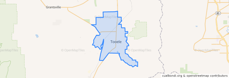 Mapa de ubicacion de Tooele.