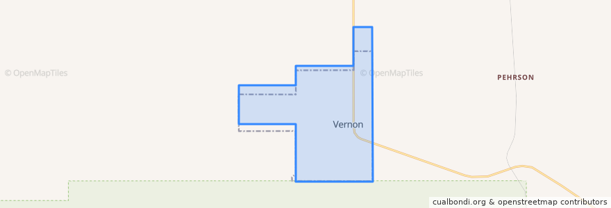 Mapa de ubicacion de Vernon.