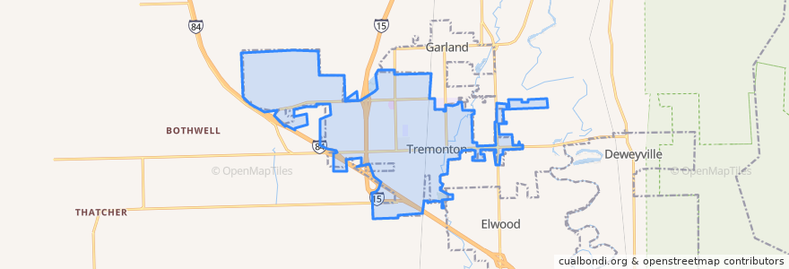 Mapa de ubicacion de Tremonton.