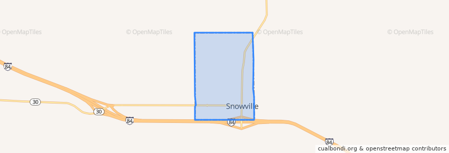 Mapa de ubicacion de Snowville.