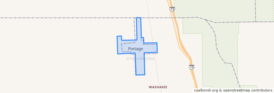 Mapa de ubicacion de Portage.